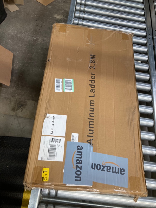 Photo 1 of Telescoping Ladder 12.5 FT Aluminum Extension Ladder with Non-Slip Foot, Telescopic Ladder Heavy Duty 330lbs Max Capacity, Collapsible Ladder for Indoor Outdoor Work Silver