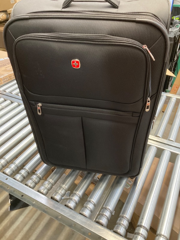 Photo 2 of ***(HANDLE DAMAGED)***
SwissGear 4010 Softside Luggage with Spinner Wheels, Black, Checked-Large 27-Inch Checked-Large 27-Inch Black