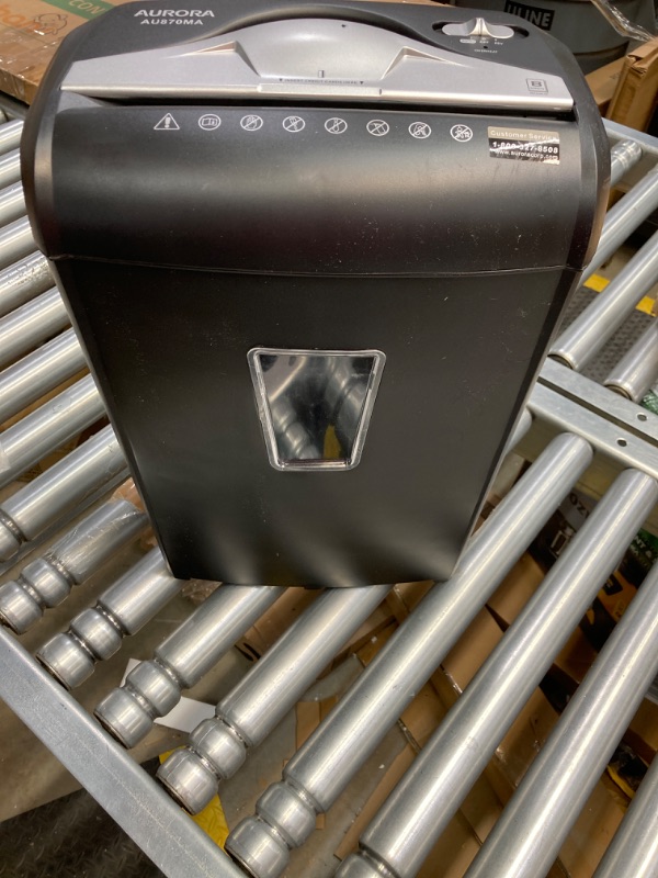 Photo 1 of Aurora AU870MA High-Security 8-Sheet Micro-Cut Paper Credit Card Shredder Black 8-Sheet MicroCut