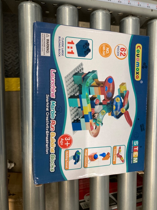 Photo 2 of COUOMOXA Marble Run Building Blocks: Classic Big Blocks STEM Toy Bricks Kids Race Track Compatible Gift for Boys Grils Ages 3 4 5 6 Years Old Pre-School Classroom Educational Toy 106 Marble Run