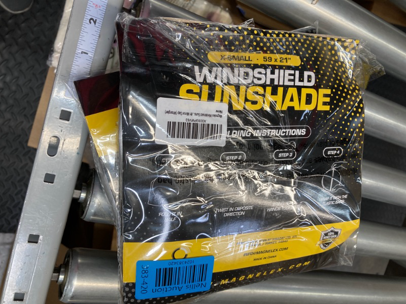 Photo 2 of ***2 PACK*** Magnelex Windshield Sun Shade for Wrangler, Rubicon, Gladiator. Reflective 240T Material Car Sun Visor with Mirror Cut-Out. Foldable Sun Shield for Sun Heat and UV Protection (X-Small) X-Small (59" x 21")