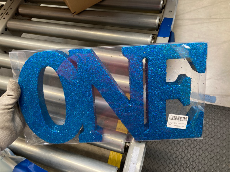 Photo 2 of 1st Birthday Decorations Boys,Blue Glitter One Letters Sign for First Birthday, One table centerpieces,One standing Letters for 1st Birthday, First Birthday Photo Shoot Prop Lowercase-blue