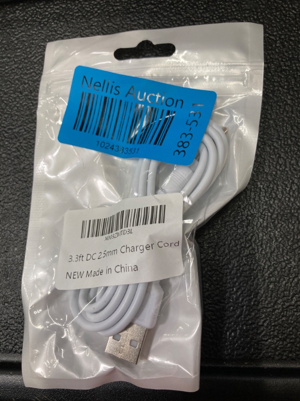 Photo 2 of 3.3ft Replacement DC Charging Cable, USB to DC 2.5mm Charger Cord