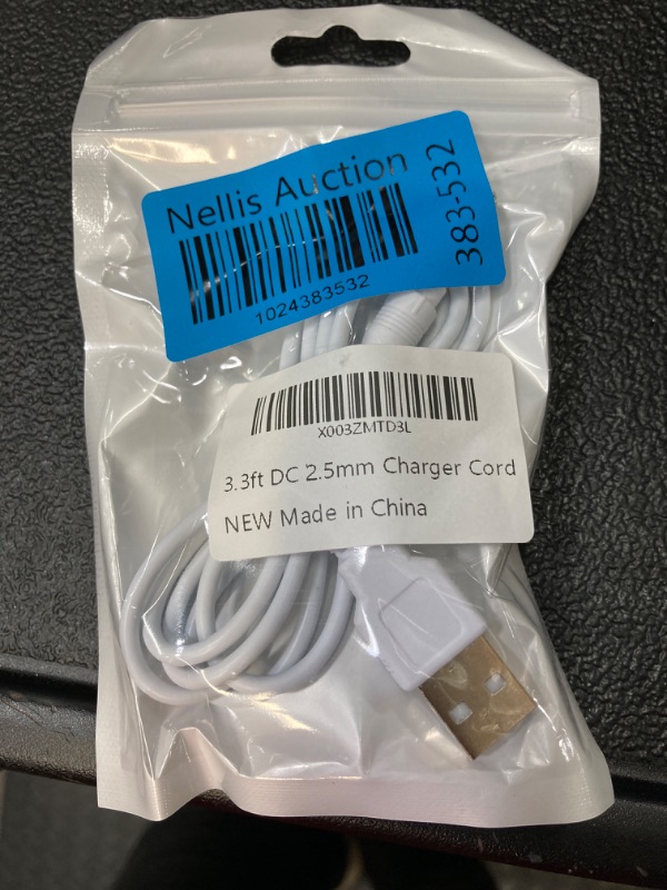 Photo 2 of 3.3ft Replacement DC Charging Cable, USB to DC 2.5mm Charger Cord