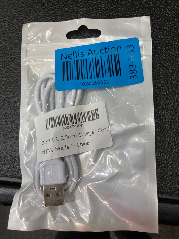 Photo 2 of 3.3ft Replacement DC Charging Cable, USB to DC 2.5mm Charger Cord