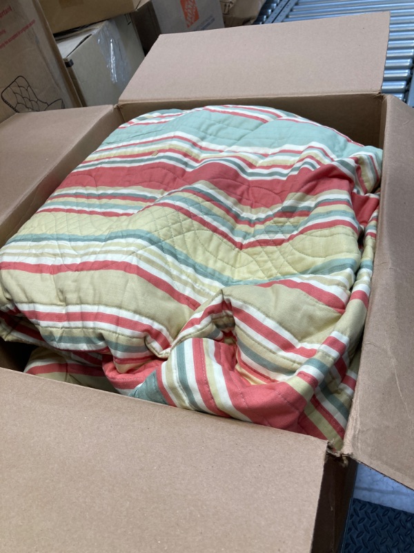 Photo 2 of PENDLETON Aurora Stripe Comforter blanket, Tan Multi