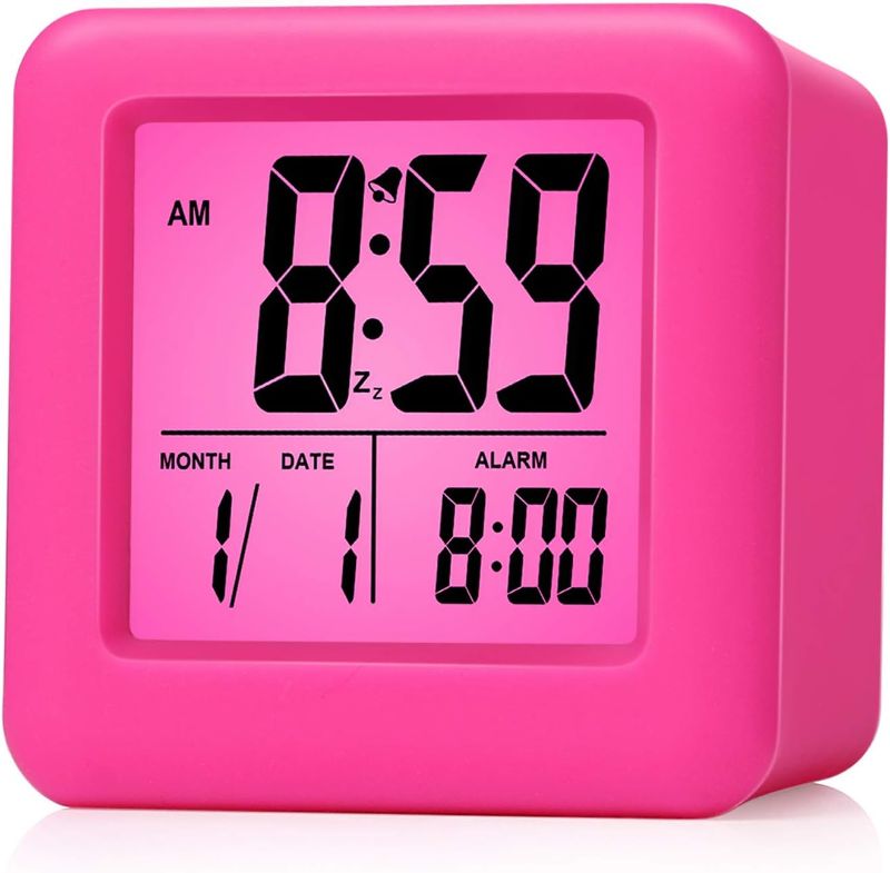 Photo 1 of ***NO CORD*** 3 inch Small Size Mini LED Digital Alarm Clock 7 Colorful Bedroom Light with Time, Temperature, Alarm, Date,Room Decor for Kids Boys Girls