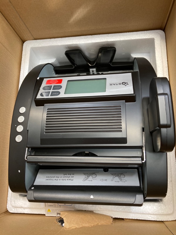 Photo 2 of GStar Money Counter with Rechargeable Lithium-ion Battery & UV/MG/IR Counterfeit Bill Detection Plus External Displays with Total Value Counting Functionality, USA Brand