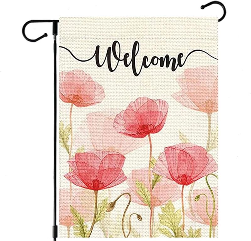 Photo 1 of 
Spring Garden Flag, Welcome Hello Spring Seasonal Garden Flags 12x18 Inch Double Sided Yard Flags for Outside,Spring Floral Butterfly Small Burlap...