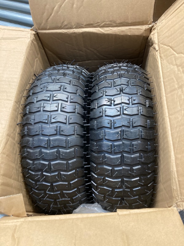 Photo 2 of 15 x 6.00-6 Tire and Wheel Set Lawn Mower Tire and Wheel Tractors Front Tire for the stock front wheels of John Deere Riding Mowers 15*6-6 Tube-with rim