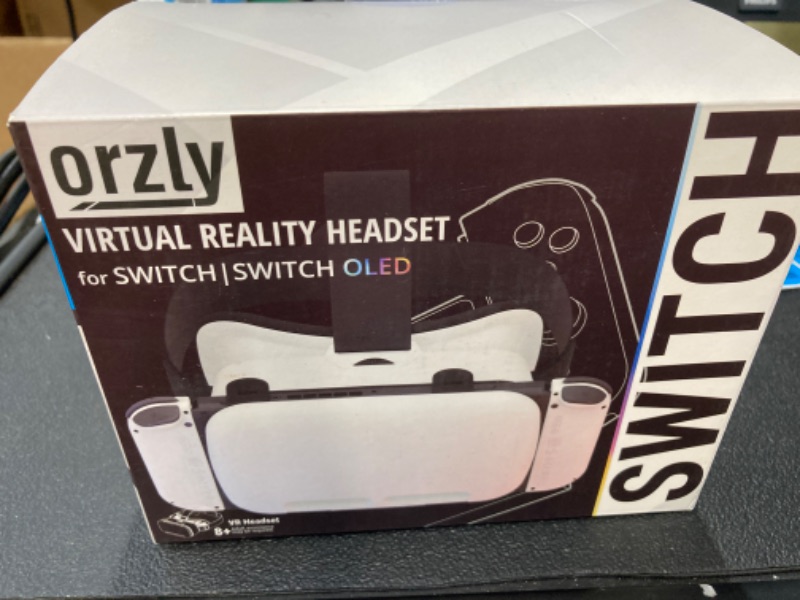 Photo 1 of Orzly VR Headset Designed for Nintendo Switch & Switch OLED Console with Adjustable Lens for a Virtual Reality Gaming Experience and for Labo VR - White - Gift Boxed Edition
