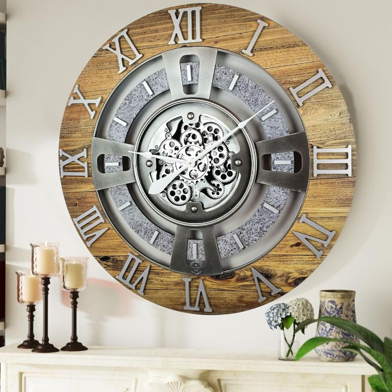 Photo 1 of 
The Gears Clock 36'' Inch Real Moving Gear Wall Clock England Line (Wood & Stone, 36 inches (90 cm))