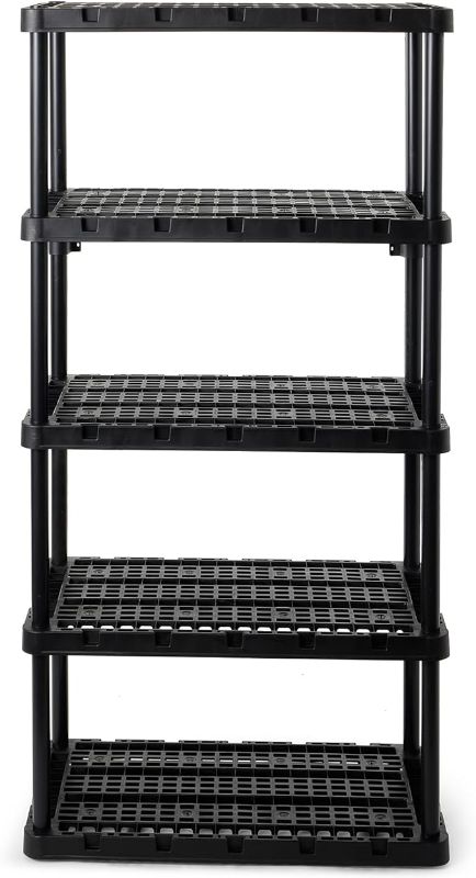 Photo 1 of Gracious Living 5 Shelf Knect-A-Shelf Ventilated Heavy Duty Storage Unit 18 x 36 x 72 Organizer System for Home, Garage, Basement & Laundry, Black