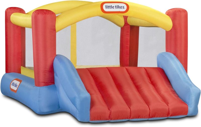 Photo 1 of Little Tikes Jump 'n Slide Inflatable Bouncer Includes Heavy Duty Blower With GFCI, Stakes, Repair Patches, And Storage Bag, for Kids Ages 3-8 Years