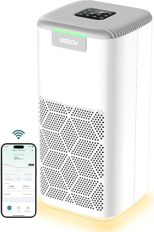 Photo 1 of KALADO Air Purifiers for Home Large Room up to 1300sqft, Smart WiFi Alexa Control and PM2.5 Monitor,25dB Low Noise H13 True HEPA Filter Removes Up to 99.97% of Particles, Pet Allergies, Smoke, Dust