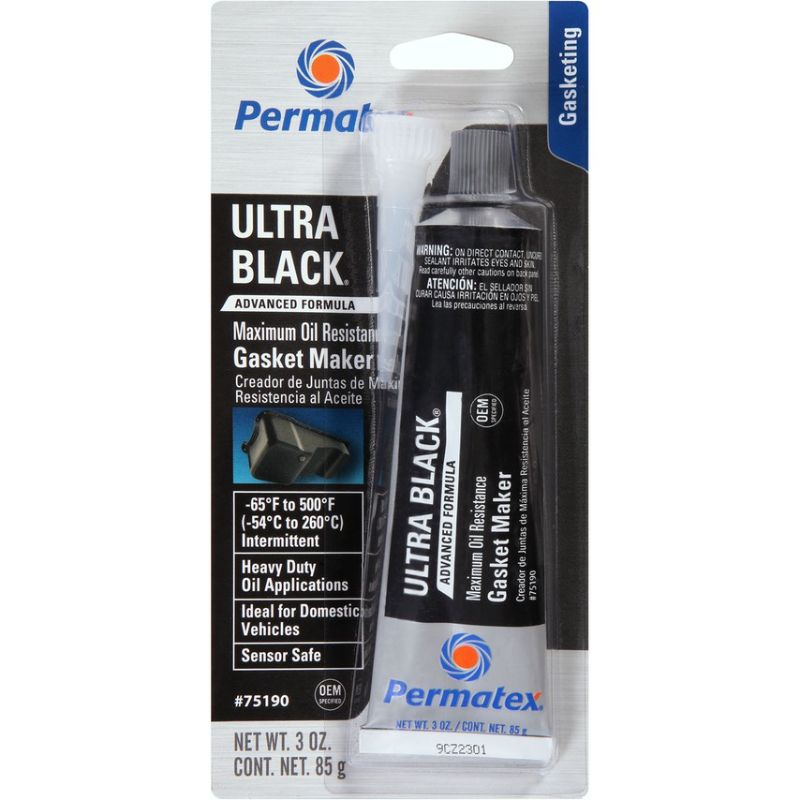 Photo 1 of Permatex Ultra Black Maximum Oil Resistance RTV Silicone Gasket Maker 3 Oz. - 75190