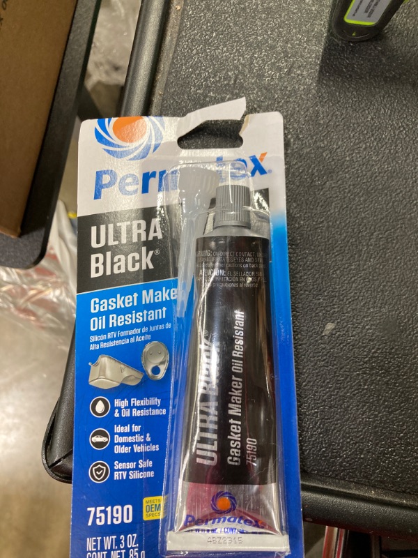 Photo 2 of Permatex Ultra Black Maximum Oil Resistance RTV Silicone Gasket Maker 3 Oz. - 75190