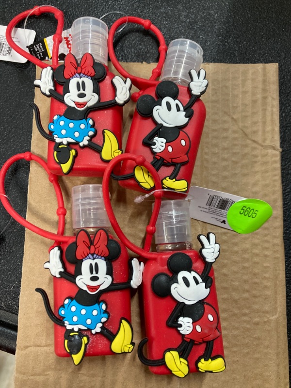 Photo 1 of Mickey and Minnie Mouse Kids Hand Sanitizer Holder Set with 1 oz Refillable Hand Sanitizer 4 Bottles 