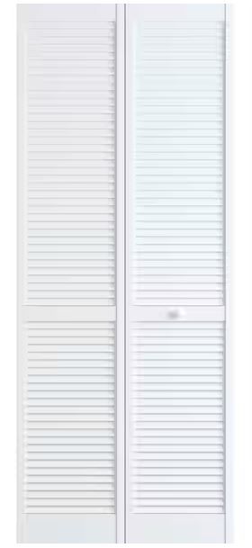 Photo 1 of Veranda 24 in. x 80 in. Solid Core White Wood Interior Closet Bi-fold Door