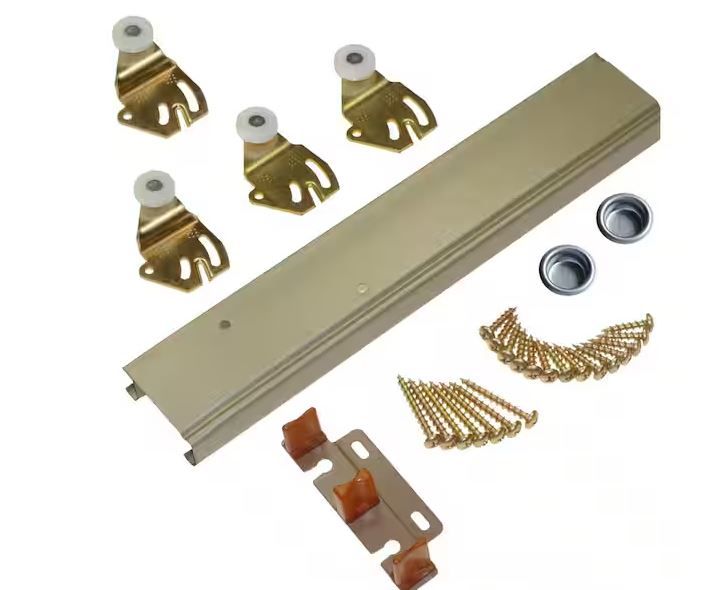 Photo 1 of Johnson Hardware 1166 Series 48 in. Sliding Bypass Track and Hardware Set for 2 Bypass Doors
