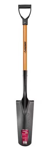 Photo 1 of Husky 28 in. Wood Handle D-Grip Carbon Steel Drain Spade