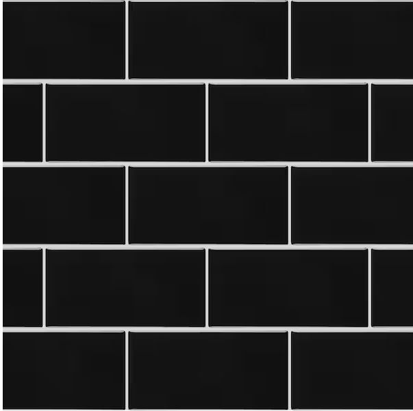 Photo 1 of Daltile Restore Black 3 in. x 6 in. Glazed Ceramic Subway Wall Tile (12.5 sq. ft./Case)