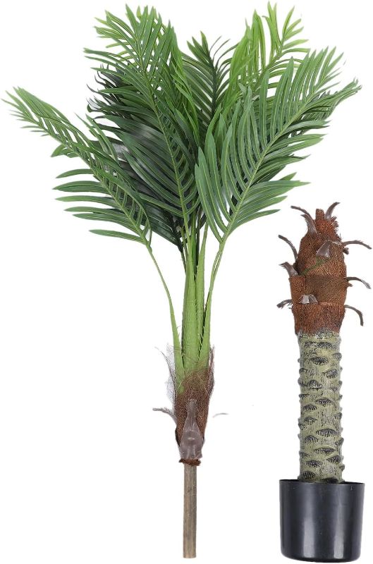 Photo 1 of 6ft Artificial Palm Tree, Indoor Outdoor Real Touch Leaves Tropical Decor for Home Party Bar Courtyard Decor