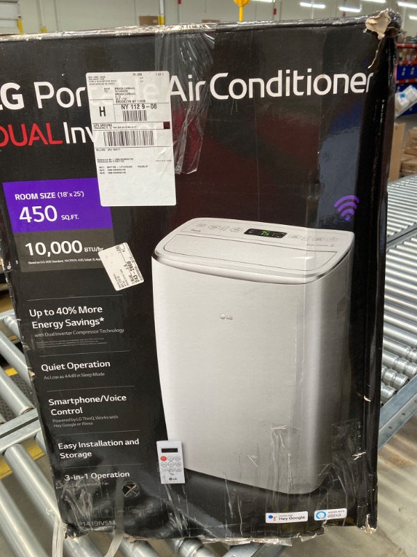 Photo 4 of 10,000 BTU 115-Volt Portable Air Conditioner Cools 450 sq. ft. with Dual Inverter, Quiet, Wi-Fi and LCD Remote in White