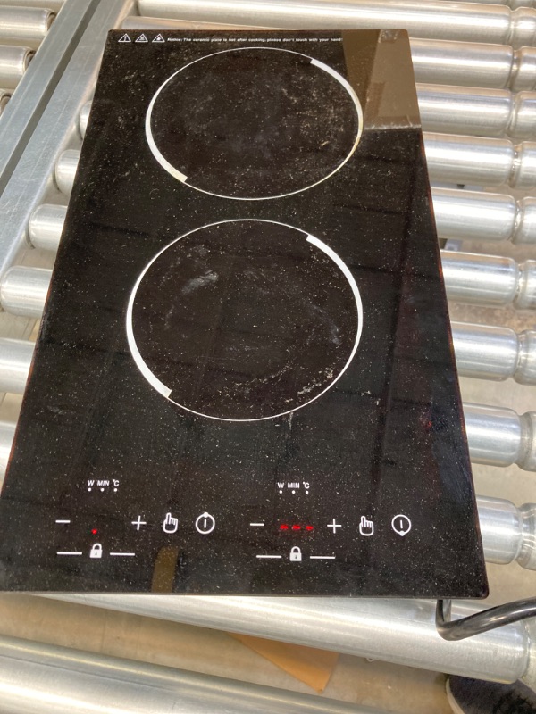 Photo 2 of GIHETKUT Double Induction Cooktop, 110V Electric Cooktop 2300W Electric Stove Top with 2 Burner Independent Control, Ultrathin Body, 9 Temperature, Multiple Power Levels, 2 Hour Timer, Safety Lock