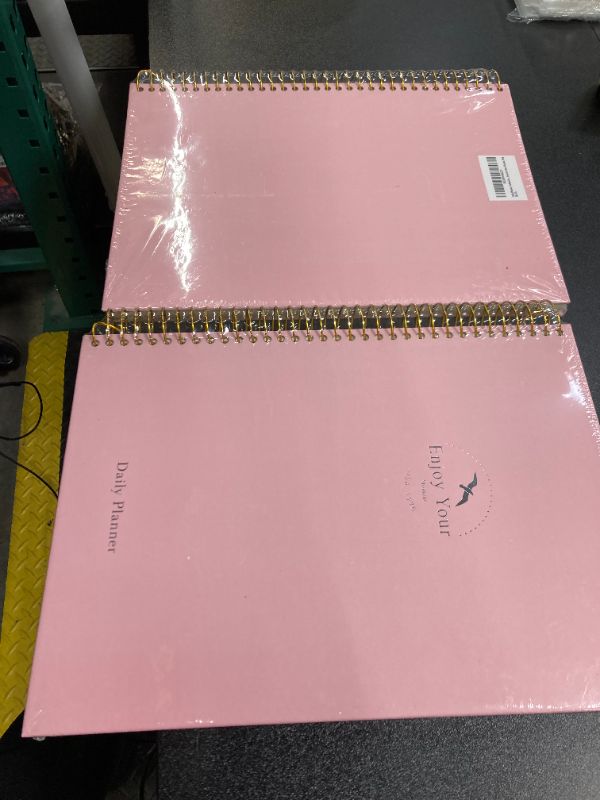 Photo 2 of Undated Daily Planner, To Do List Planner Notebook, Large Planner with Hourly Schedules 210 Pages Spiral Planner for School and Work, 8.5" X 11" Pink Pink Large 
2 pack bundle