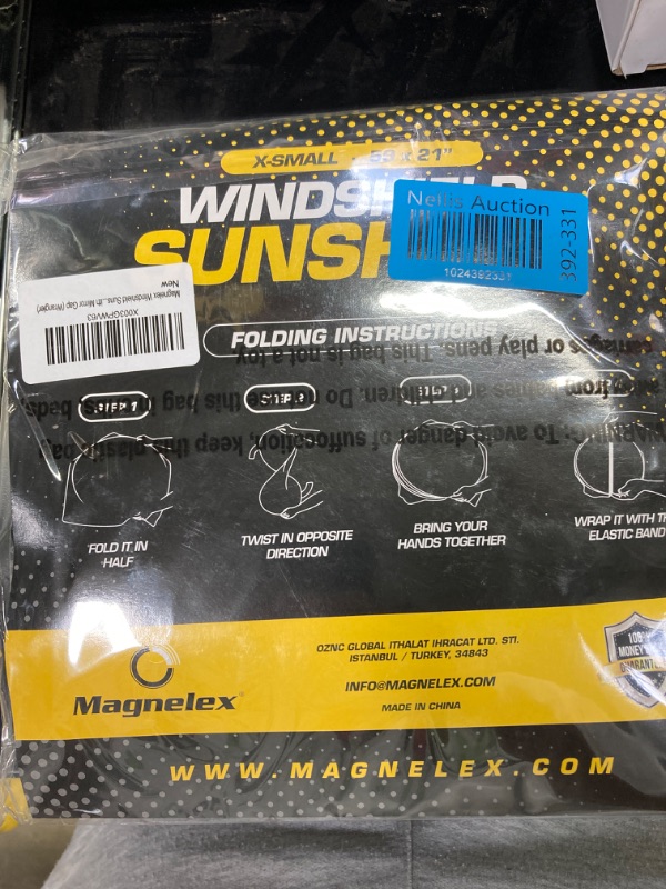 Photo 2 of Magnelex Windshield Sun Shade for Wrangler, Rubicon, Gladiator. Reflective 240T Material Car Sun Visor with Mirror Cut-Out. Foldable Sun Shield for Sun Heat and UV Protection (X-Small) X-Small (59" x 21")