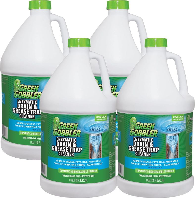 Photo 1 of Green Gobbler ENZYMES for Grease Trap & Sewer - Controls Foul Odors & Breaks down Grease, Paper, Fat & Oil in Sewer Lines, Septic Tanks & Grease Traps (4 Gallon Case)
