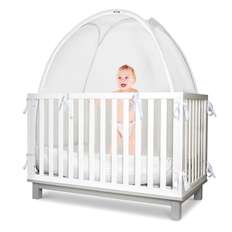 Photo 1 of KinderSense® - Baby Safety Crib Tent - Premium Toddler Crib Topper to Keep Baby from Climbing Out - See Through Mesh Crib Net - Mosquito Net - Pop-Up Crib Tent Canopy
