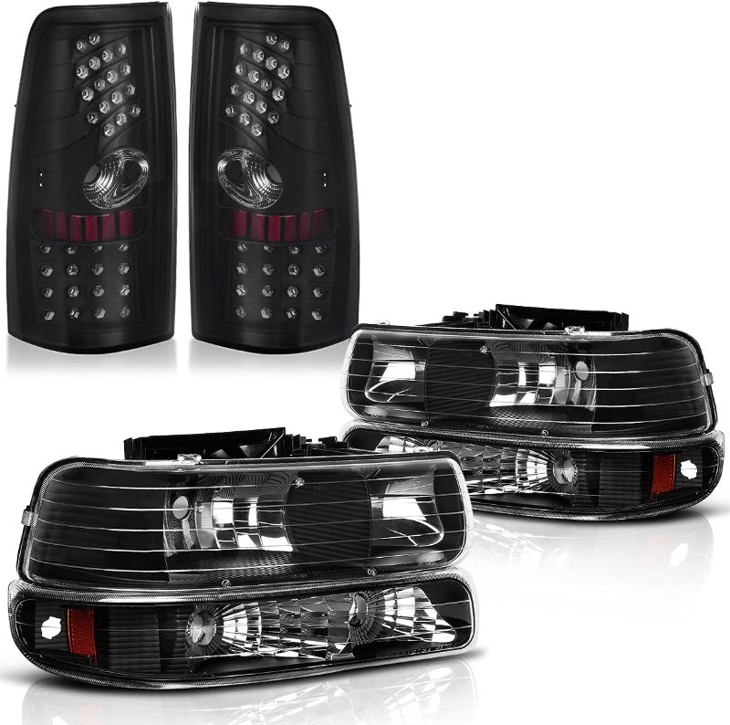 Photo 1 of DWVO Headlights Tail Lights Assembly Compatible with 1999-2002 Chevy Silverado 1500/2500, 2001-2002 Chevrolet Silverado 3500 Clear Lens Replacement...
