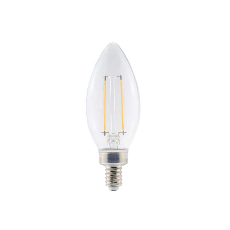 Photo 1 of 40-Watt Equivalent B11 Non-Dimmable Clear Glass Filament Vintage Edison LED Light Bulb Daylight 5000K (8-Pack)