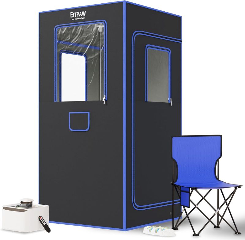 Photo 1 of Eitpaw Steam Sauna | Portable Full Size Sauna Tent for Home | 2.6L & 1000W Steame Pot | 120 Minute Timer Remote Control | Including Foldable Chair, Mat...
