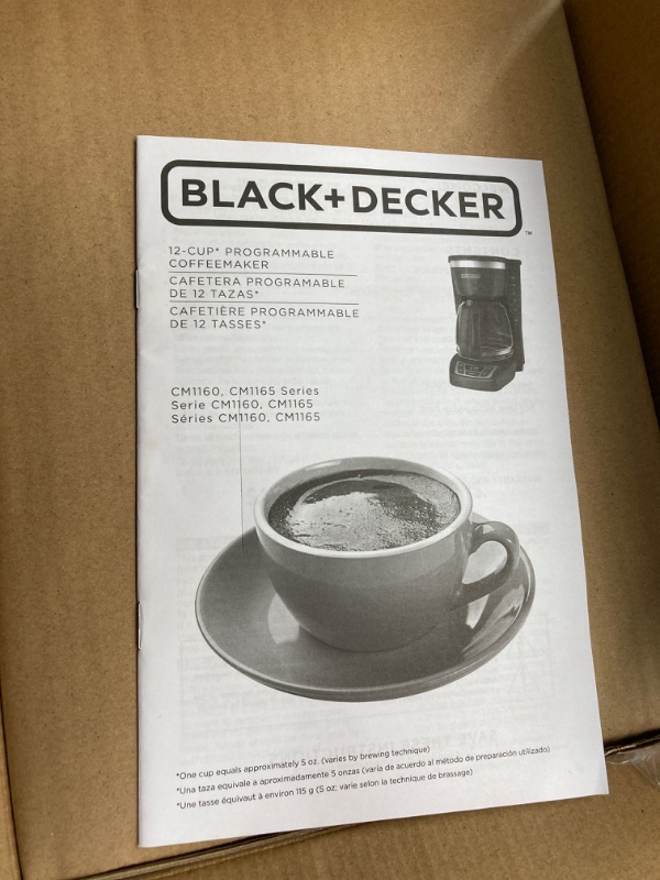 Photo 4 of Black+Decker CM1160B 12-Cup Programmable Coffee Maker, Black/Stainless Steel