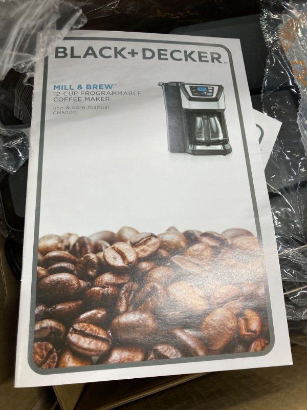 Photo 3 of BLACK+DECKER 12-Cup Mill and Brew Coffee Maker, Black, CM5000B