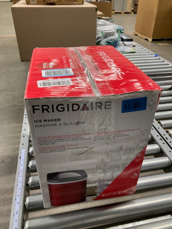 Photo 4 of Frigidaire EFIC117-SSRED-COM Stainless Steel Ice Maker, 26lb per day, RED STAINLESS