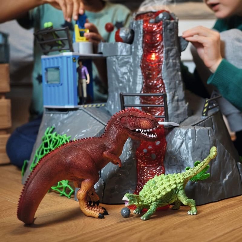 Photo 1 of Schleich Dinosaurs - Volcano Expedition Base Camp, Dinosaur Playset Including LED Erupting Volcano, Researcher Figurines and 2 x Dinosaur Toys for Boys and Girls Ages 5-12