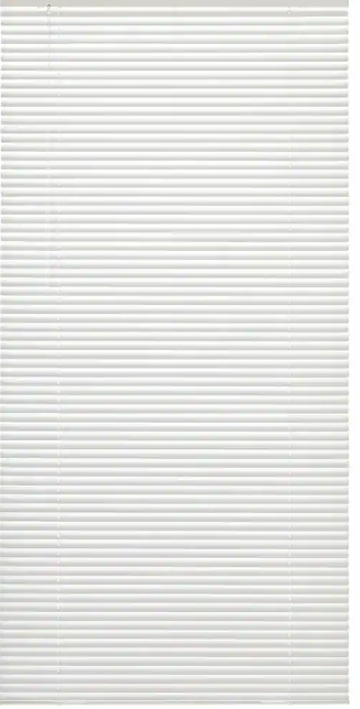 Photo 1 of 64 in. W x 64 in. L White Cordless Light Filtering Vinyl Mini Blind 1 in. Slats