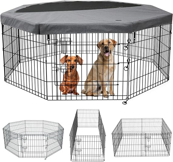 Photo 1 of  Foldable Metal Dog Exercise Pen/Pet Puppy Playpen Kennels Yard Fence Indoor/Outdoor 8 Panel