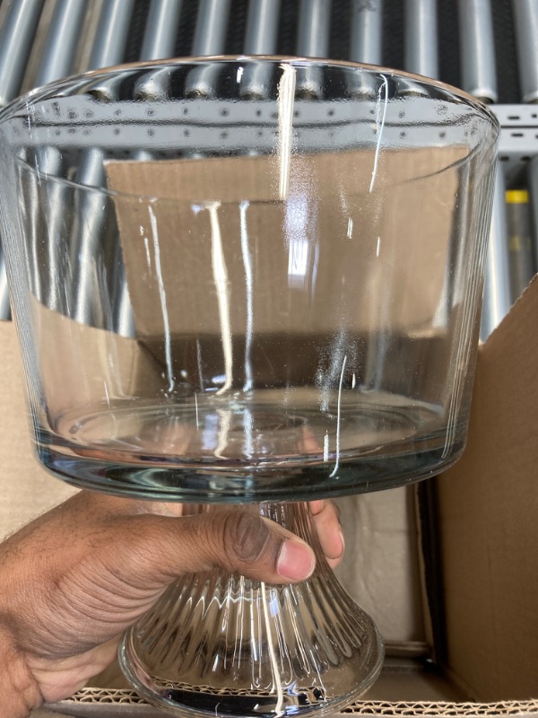 Photo 1 of Anchor Hocking Monaco Glass Trifle Bowl, Set of 1, Clear