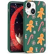 Photo 1 of Compatible with iPhone 13 Case Green Christmas Cute Gingerbread Cookie Candy Pattern Case for Girls Women Green Soft TPU Silicone Matte Cover Shockproof Protective Case for iPhone 13 - Green