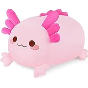 Photo 1 of Auspicious beginning Cute Axolotl Stuffed Animal Plush Toys, Kawaii Cat face Newt Pillows Soft Axolotl Plush Toys for Kids Boys Girls Adults Gifts (Pink Salamander,15.8inch