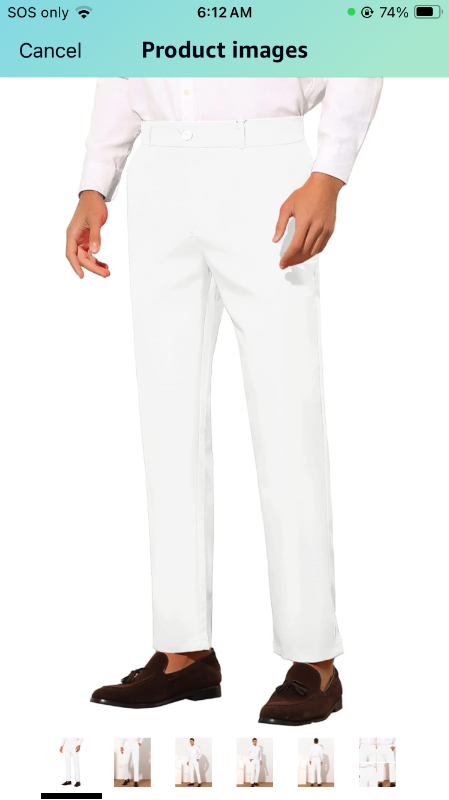 Photo 1 of Lars Amadeus Men's Dress Pants Flat Front Zipper Up Straight Leg Business Chino Trousers