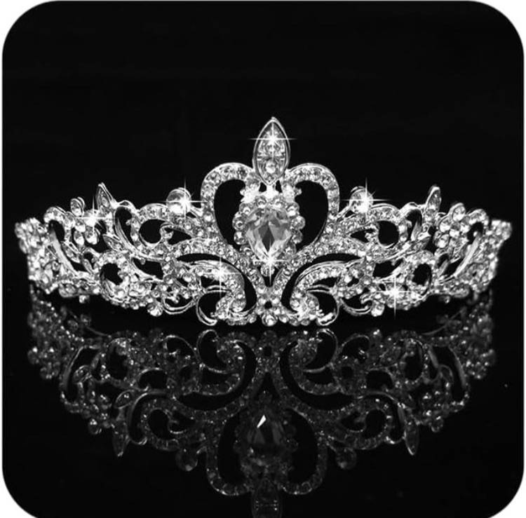 Photo 1 of COCIDE Tiara Crystal Crowns Princess Rhinestone Crown with Combs Bride Headbands Bridal Wedding Prom Birthday Party Hair Accessories Jewelry for Women Girls (Silver) tiara