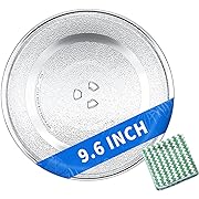 Photo 1 of 9.6" Microwave Plate Replacement Microwave Glass Turntable Plate for LG, GE, Magic Chef, Hotpoint, Panasonic, Kenmore etc. - 9.6" / 24.5cm Microwave Tray Replacement Glass Plate with Cleaning Cloth