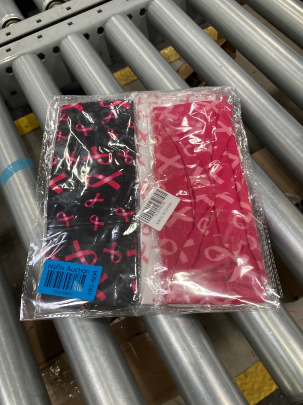 Photo 1 of Breast Cancer Awareness Headbands for Women and Girls - Pink Ribbon Hair Accessories, Elastic Wide Hair Bands for Yoga, Running, Non-Slip Sweat-Wicking Stretchy Hair Wraps (3 Colours)