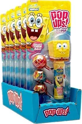 Photo 1 of (12 pk) Flix Candy POP UPS! SpongeBob Character Lollipop Blister Cards - 6 Count